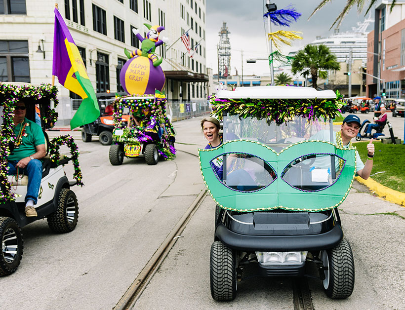 Golf Cart Decorated for Parade