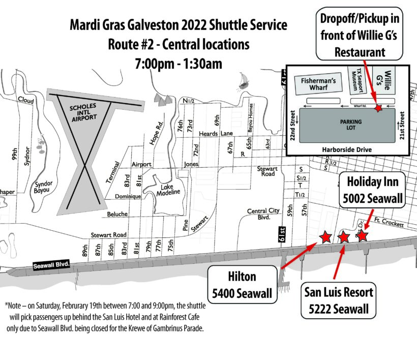 galveston mardi gras shuttle
