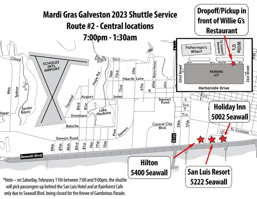 galveston mardi gras shuttle